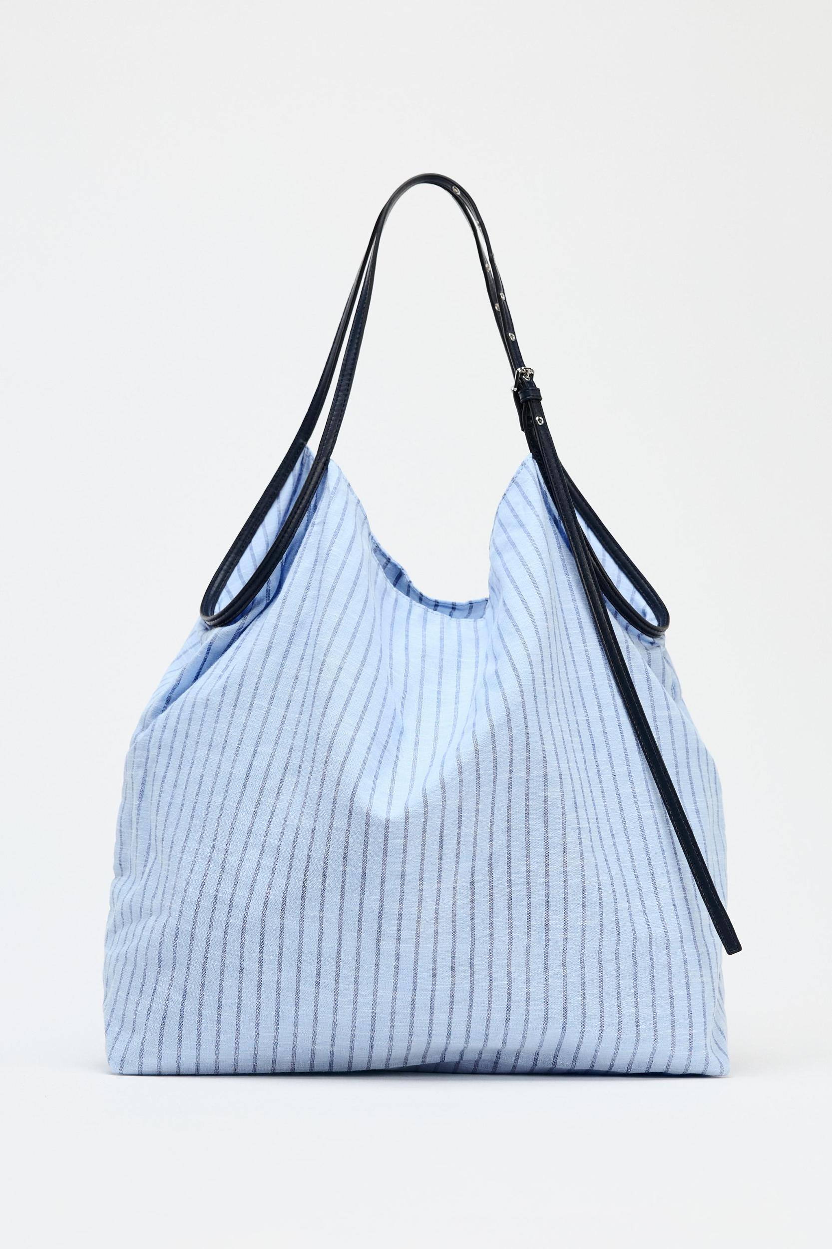 STRIPED WOVEN SHOPPER Product Image