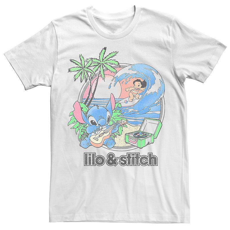 Men's Disney's Lilo & Stitch Beach Duo Tee, Size: XL, White Product Image