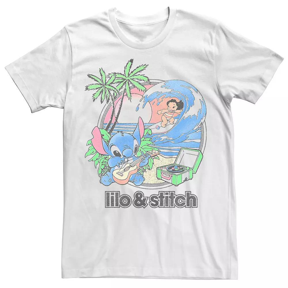 Men's Disney's Lilo & Stitch Beach Duo Tee, Size: XL, White Product Image