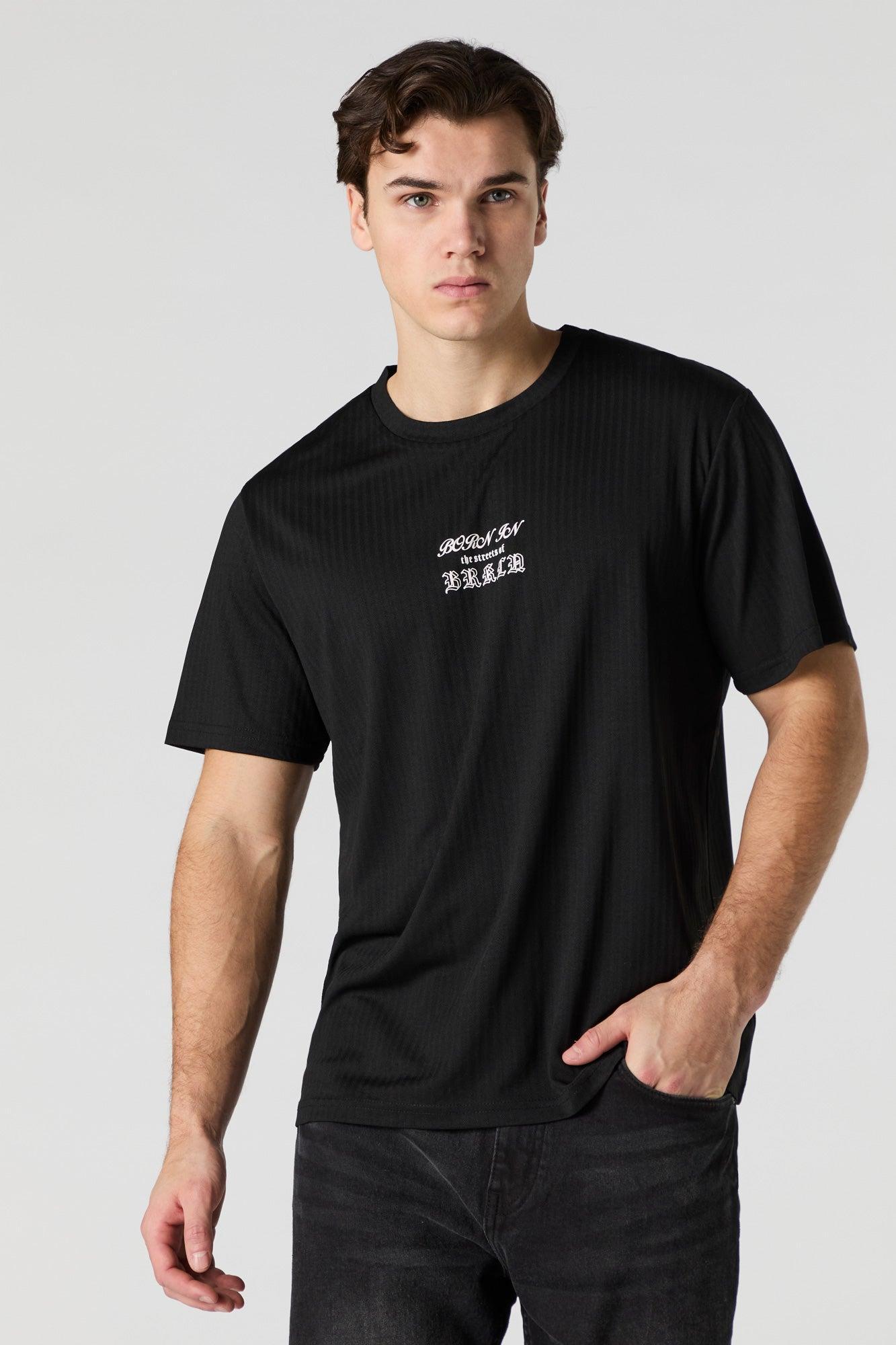 Brooklyn New York Graphic Textured T-Shirt Male Product Image