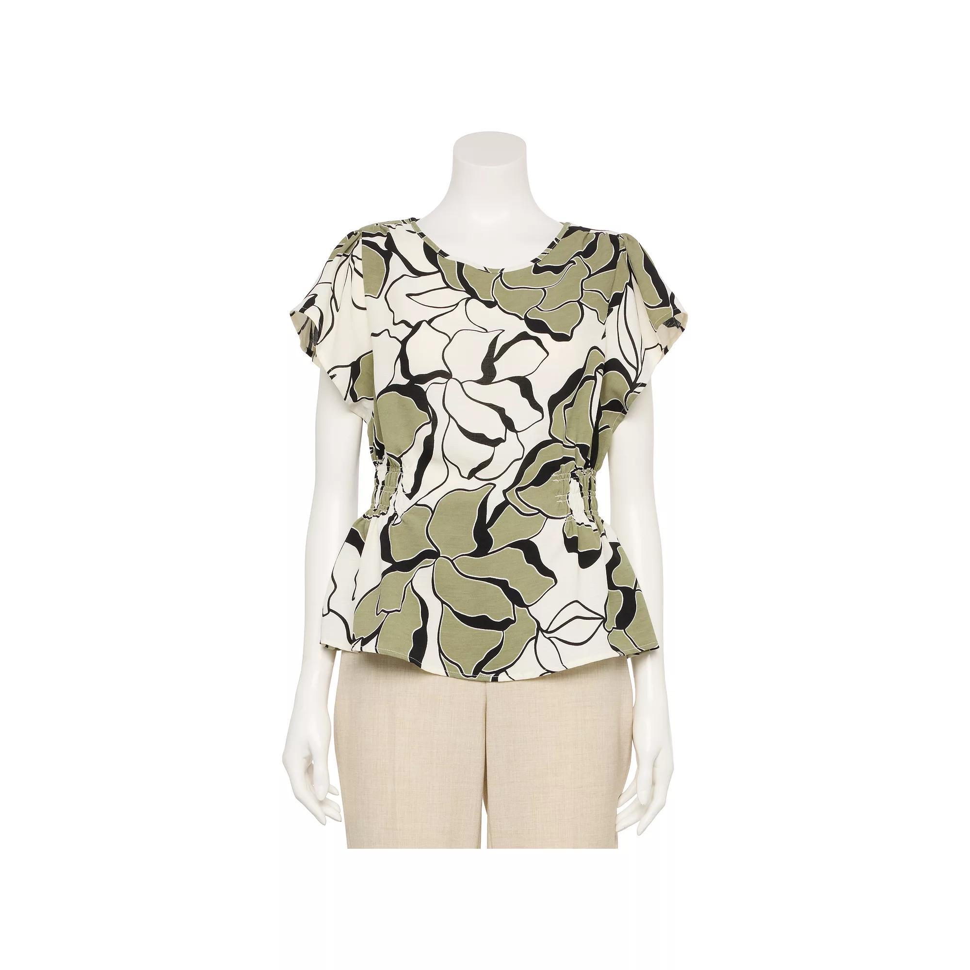 Women's Nine West Adaptive Cinched Blouse, Size: XXL, Orchid Landscape Product Image