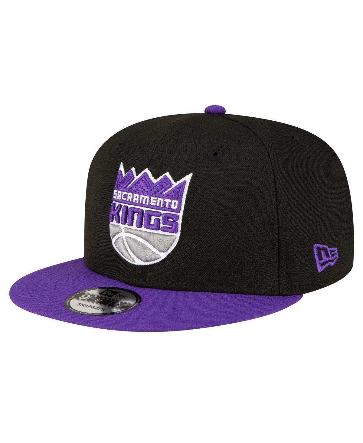 Men's New Era Black/Purple Sacramento Kings Official Team Color 2Tone 9FIFTY Snapback Hat, Kng Black Product Image