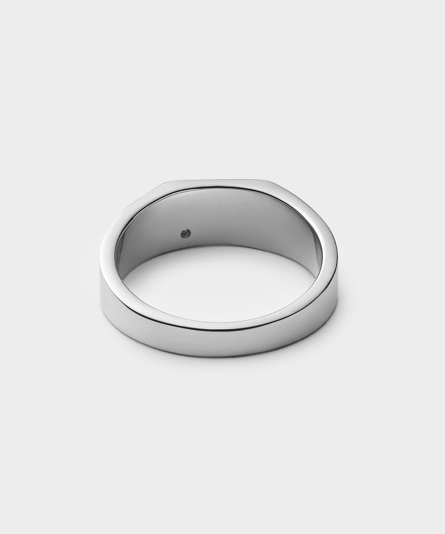 Miansai Sterling Silver Geo Signet Diamond Ring Diamond Product Image