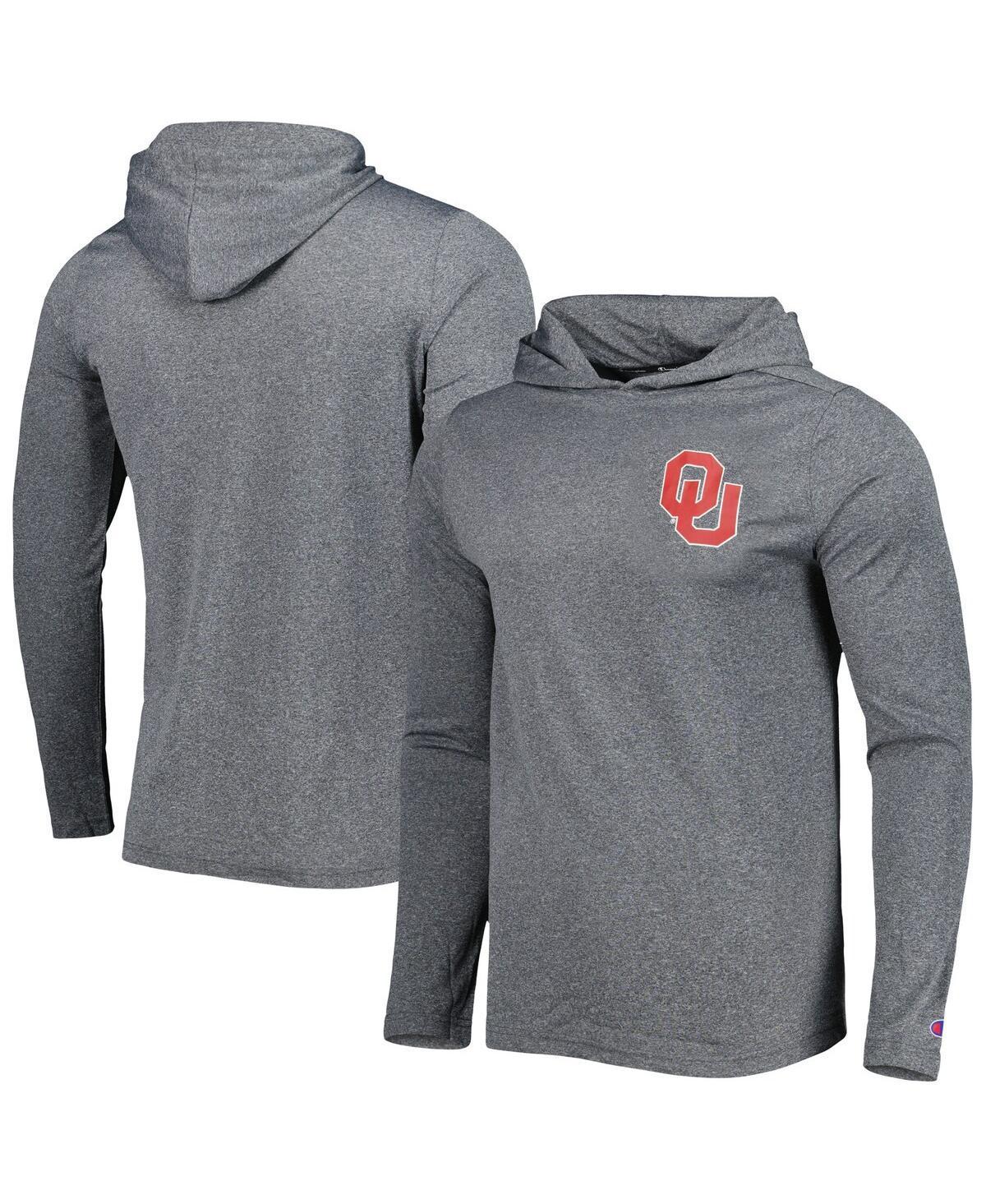 Men's Champion Gray Oklahoma Sooners Hoodie Long Sleeve T-Shirt, Size: XL, Grey Product Image