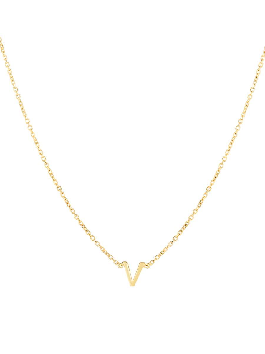 Womens 14K Yellow Gold Initial Pendant Necklace Product Image