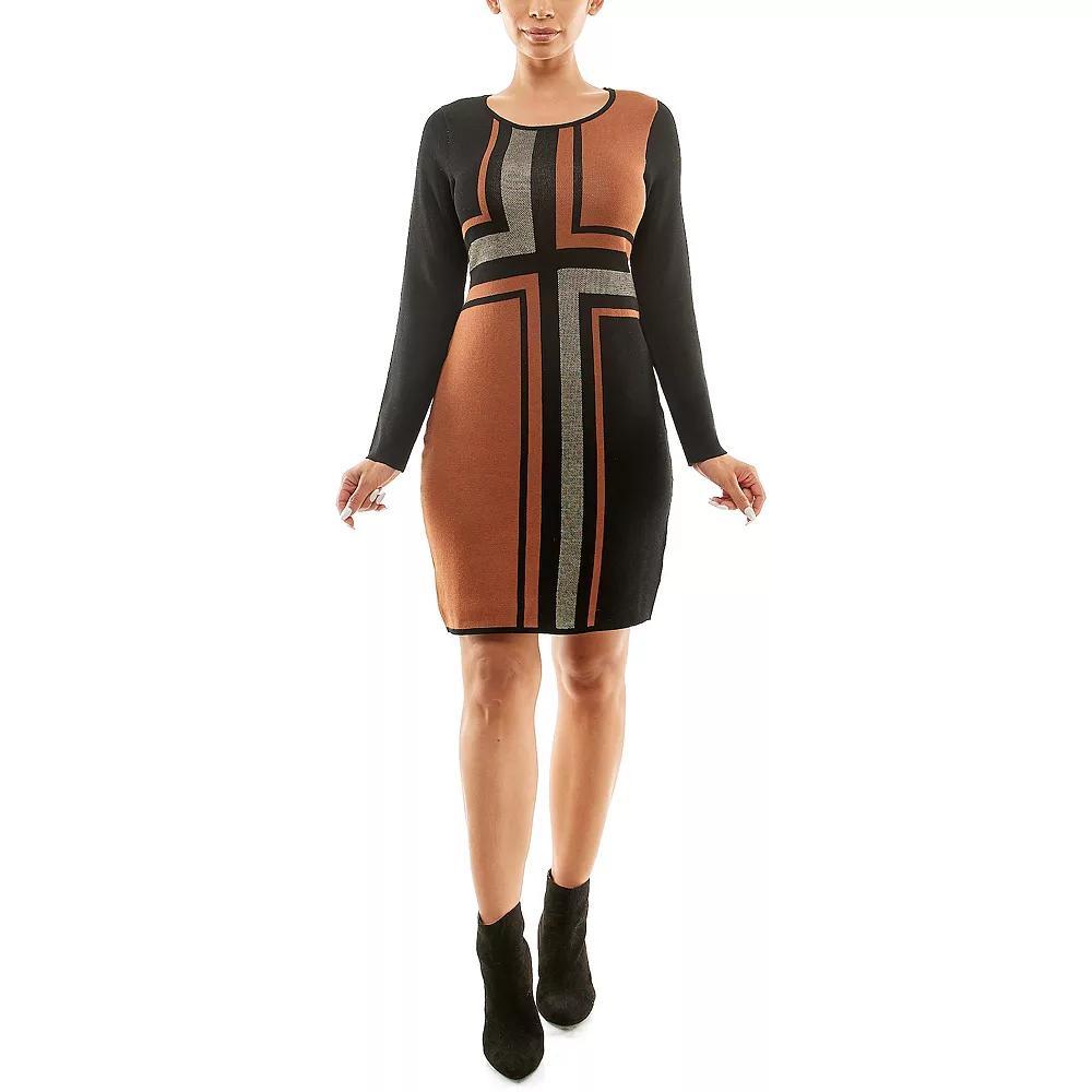 Women's Nina Leonard Sheath Dress, Size: Medium, Black Red Product Image
