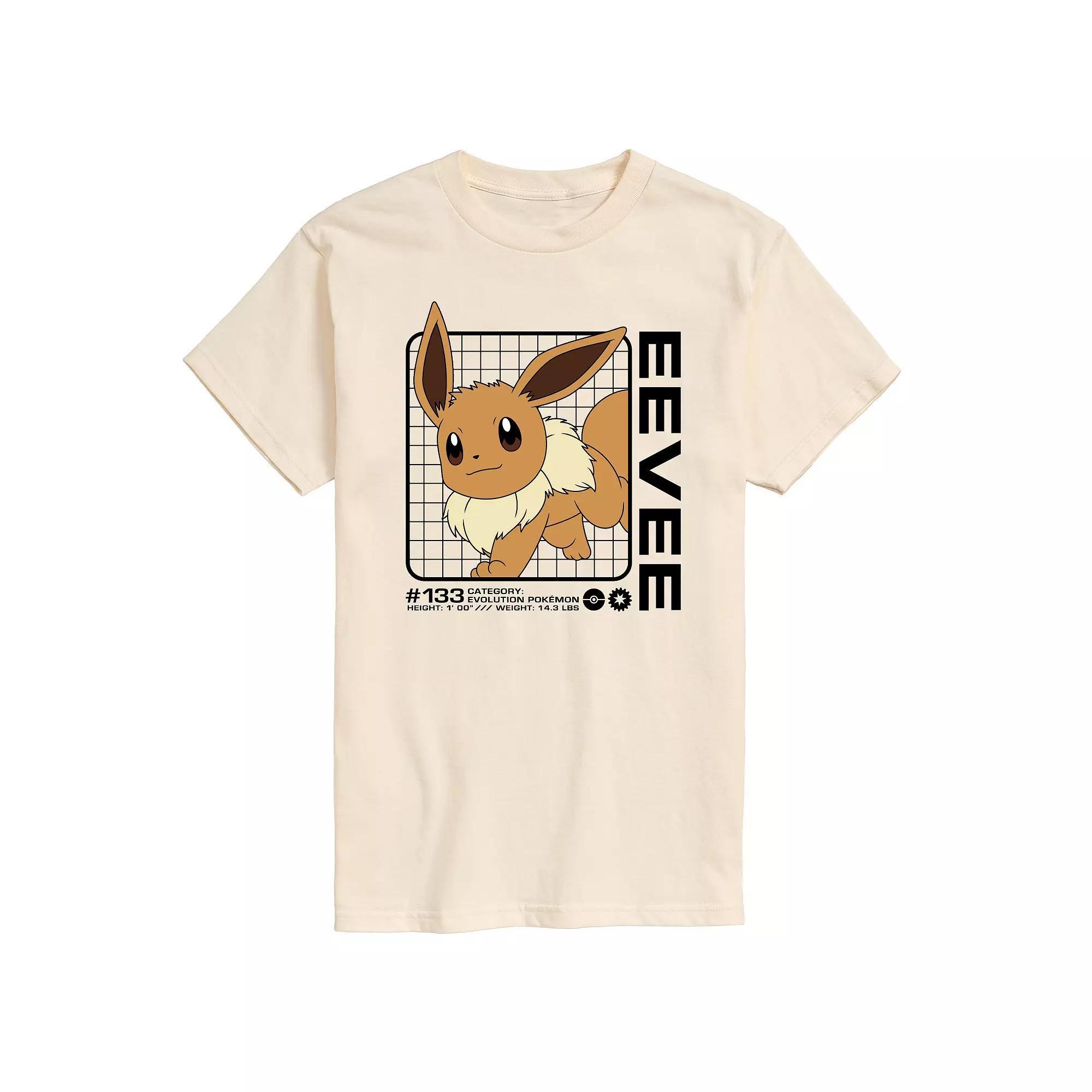 Men's Pokemon Eevee Stats Graphic Tee, Size: Large, Beige Product Image