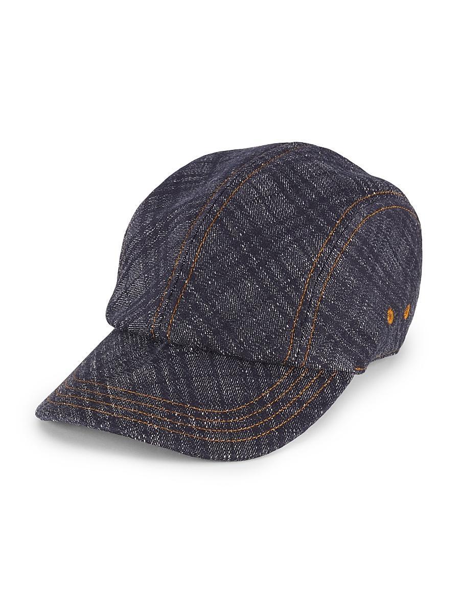 Mens Check Denim Baseball Cap Product Image