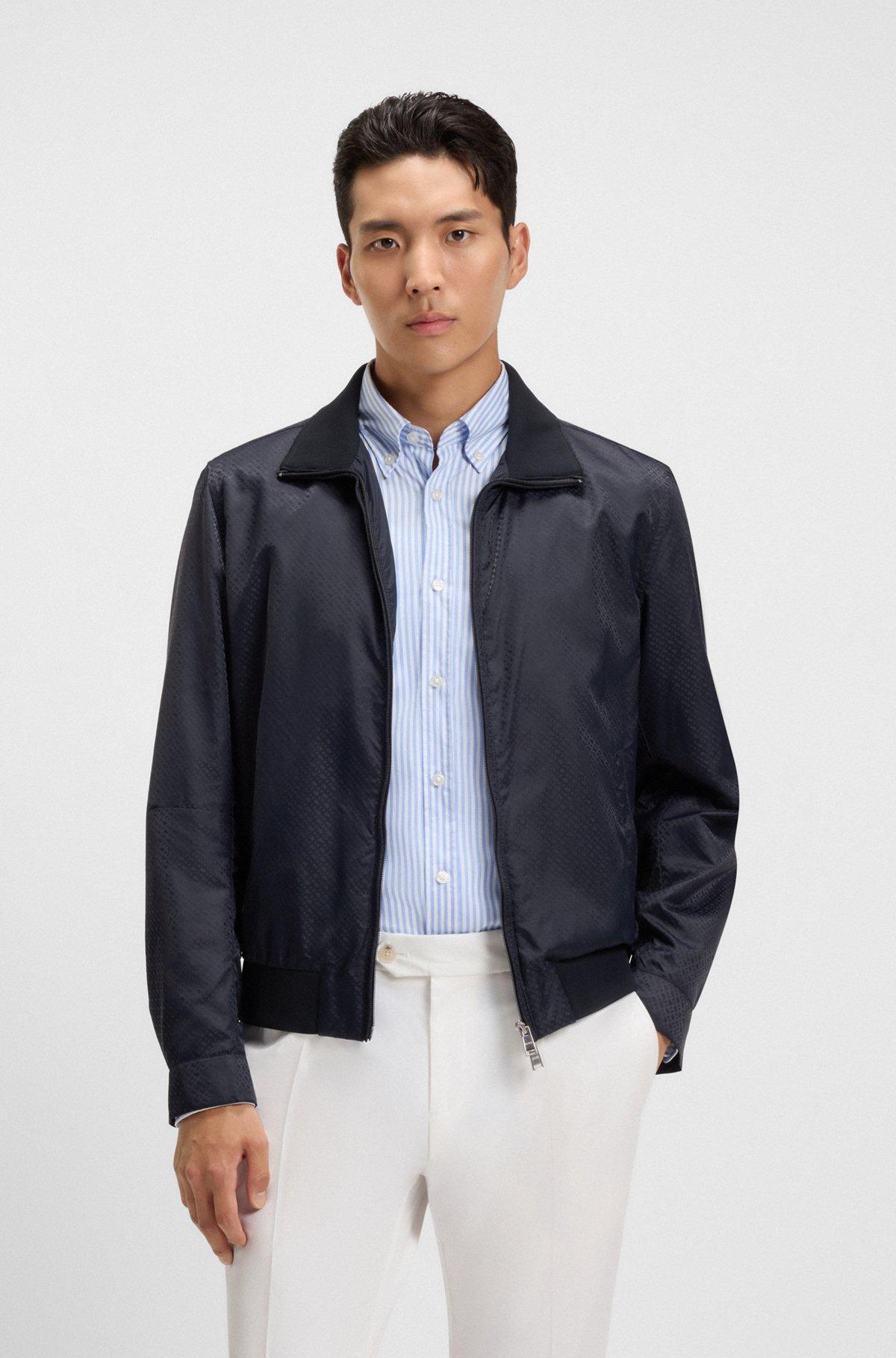 Water-repellent jacket with monogram jacquard Product Image