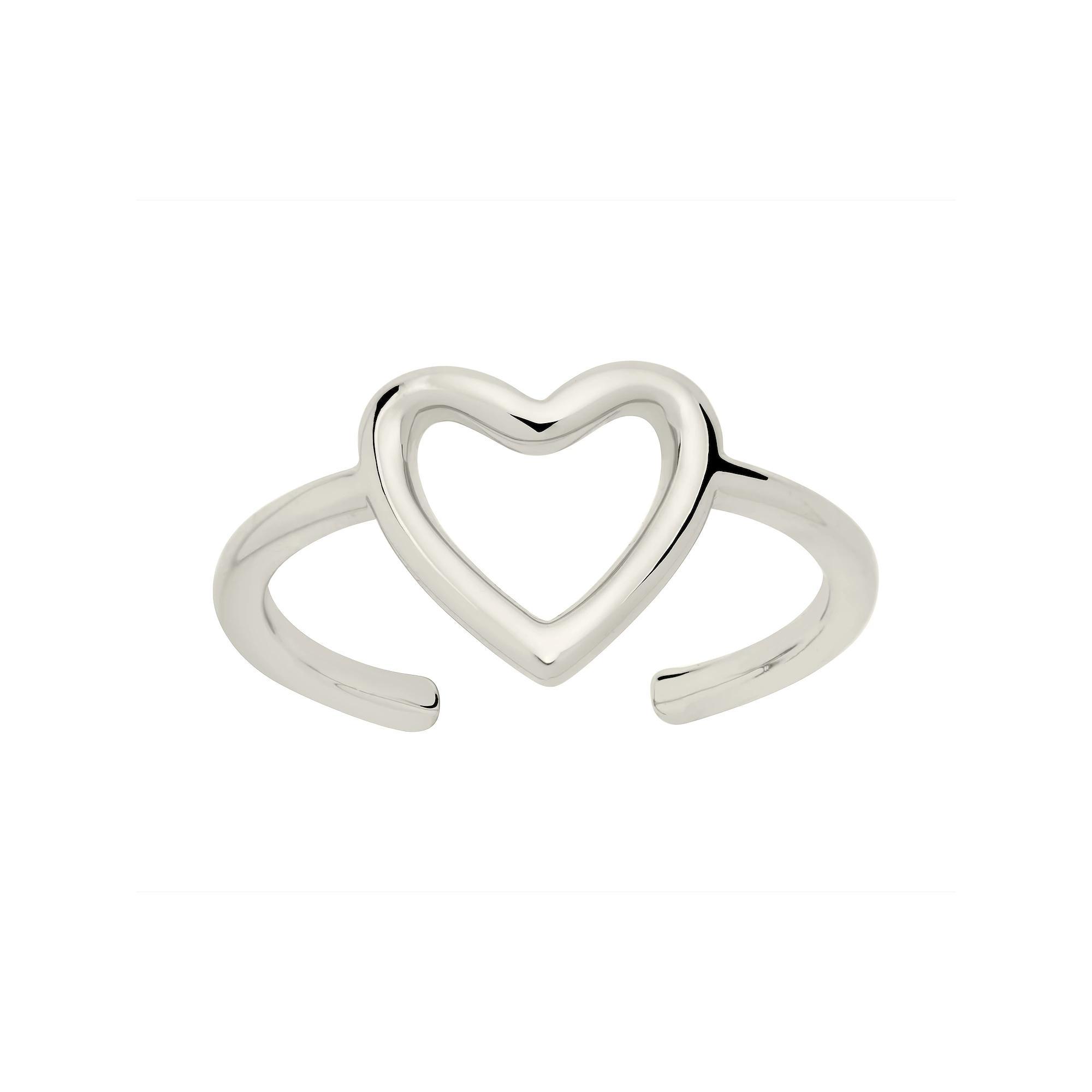 MC Collective Sterling Silver Open Heart Ring, Women's, Silver Tone Product Image