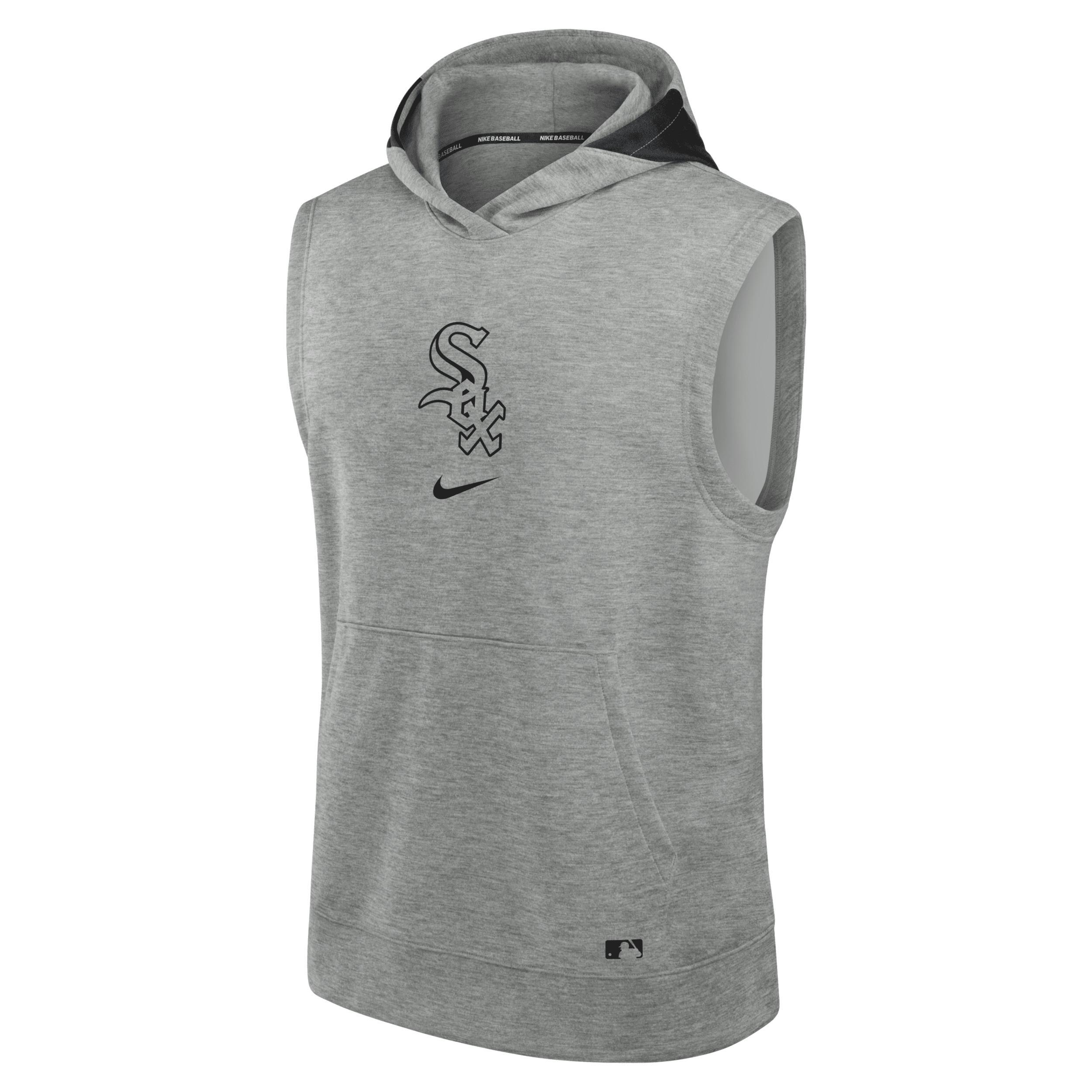 Nike Mens Heather Gray Chicago White Sox Authentic Collection Early Work Performance Sleeveless Pullover Hoodie - Heather Gray Product Image