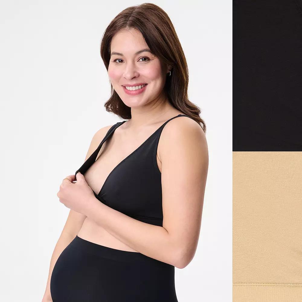Womens Motherhood Maternity Wrap Nursing Bra 2 Pack 92016 Pink And Brown Product Image