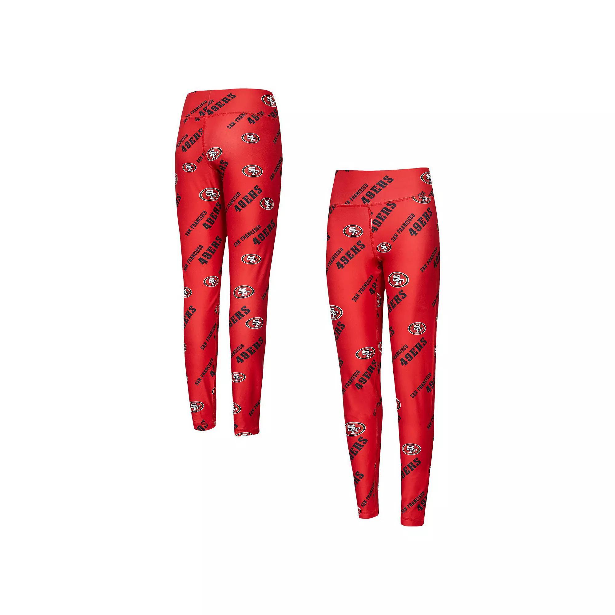 Women's Concepts Sport Scarlet San Francisco 49ers Breakthrough Allover Print Knit Leggings, Size: XL, Red Product Image