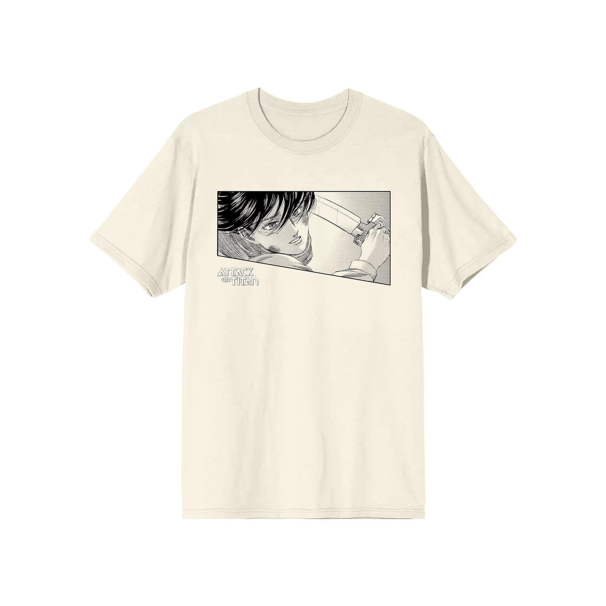Men's Attack on Titan Levi Graphic Tee, Size: XXL, Beige Khaki Product Image