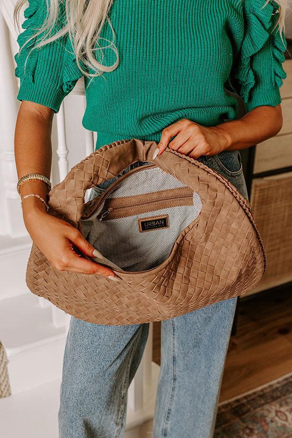 Victoria Faux Nubuck Woven Tote in Mocha Product Image