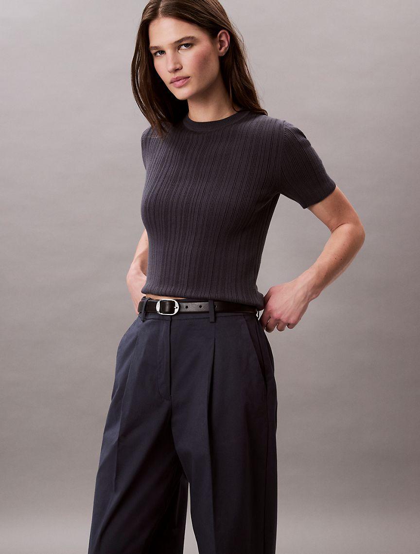 Cotton Stretch Pleated Chino Trouser Product Image