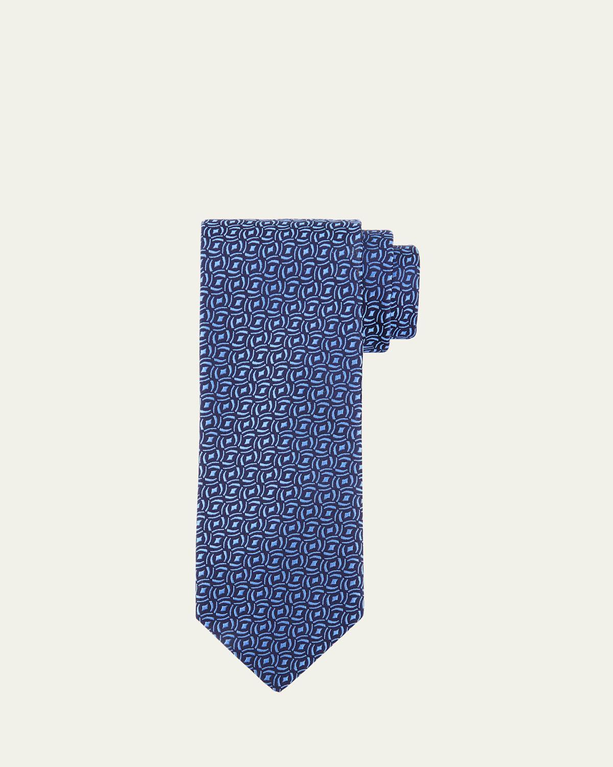 Mens Diamond Woven Silk Tie Product Image