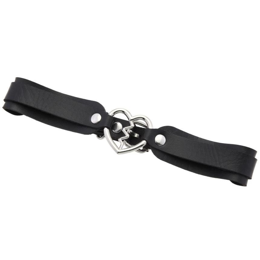 Heart-Shaped Faux Leather Choker Product Image