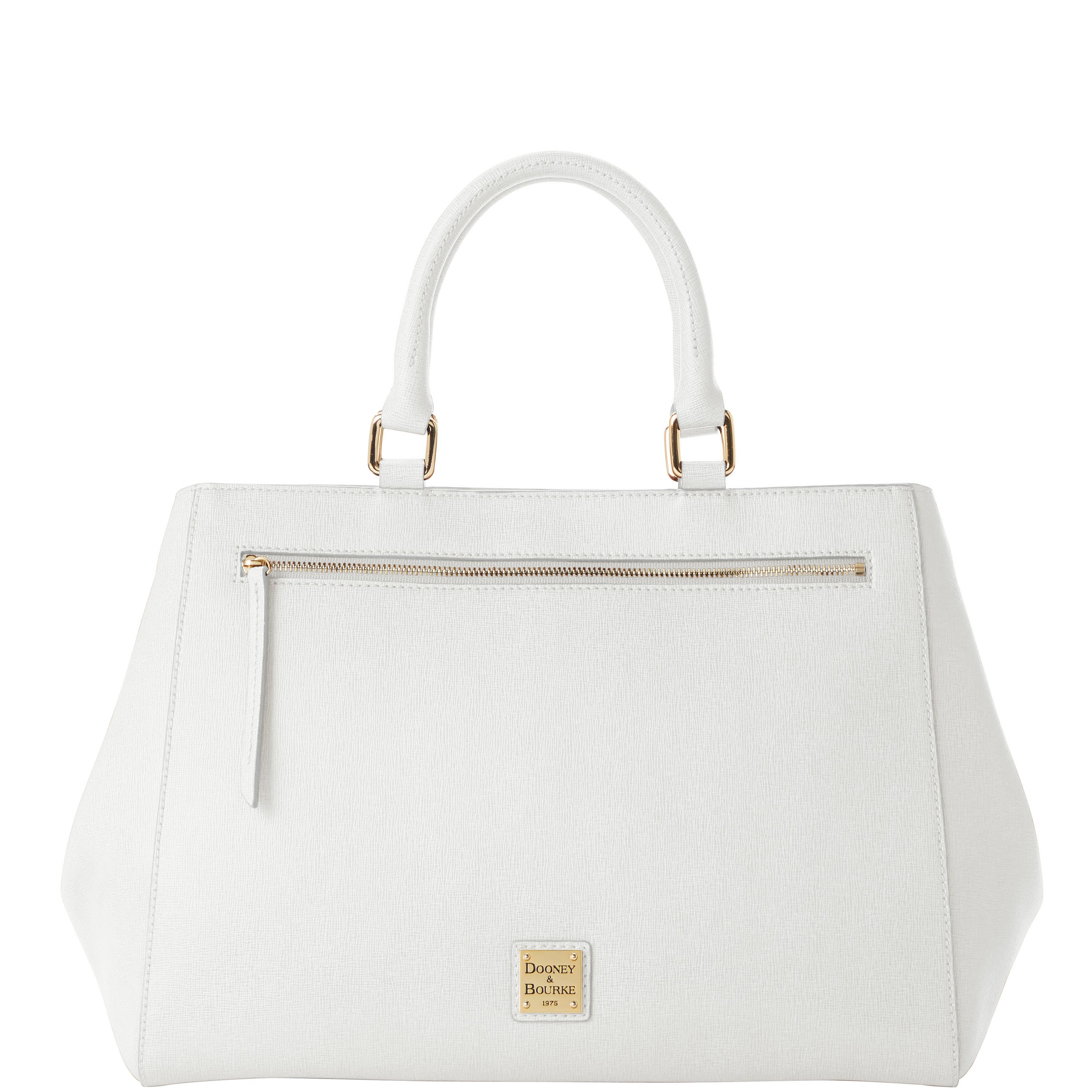 Dooney & Bourke Womens Saffiano Zip Leather Satchel Bag in Mint Product Image