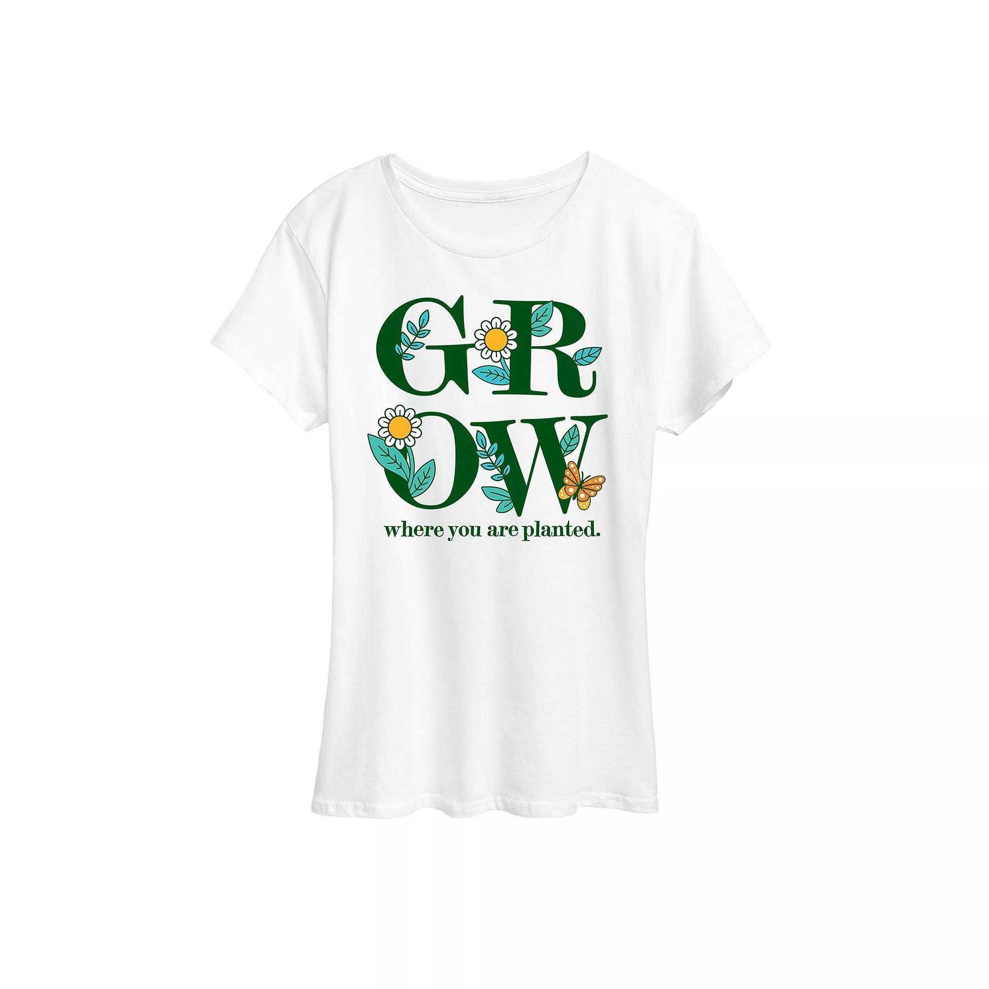 Womens Grow Where You Are Planted Graphic Tee Product Image