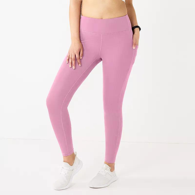 Women's Tek Gear® Ultrastretch High-Waisted Side Pocket 7/8 Leggings, Size: Large, Kalari Green Product Image