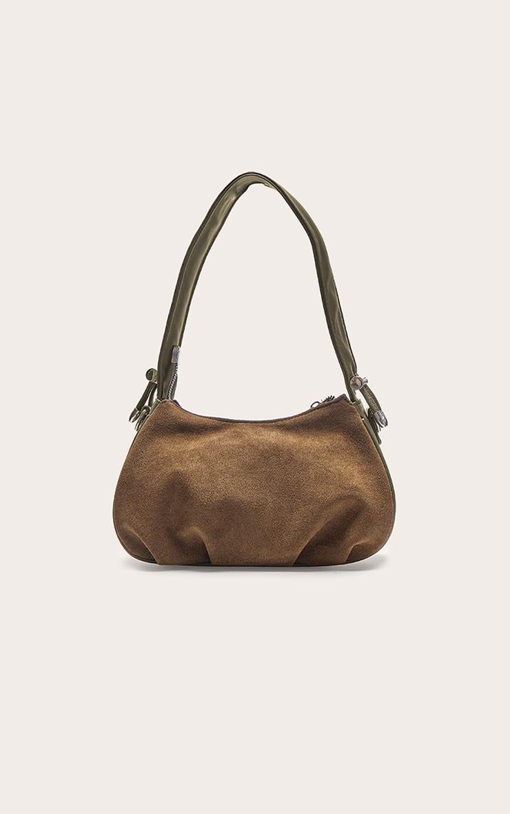 Olive Faux Suede Mini Shoulder Bag Product Image