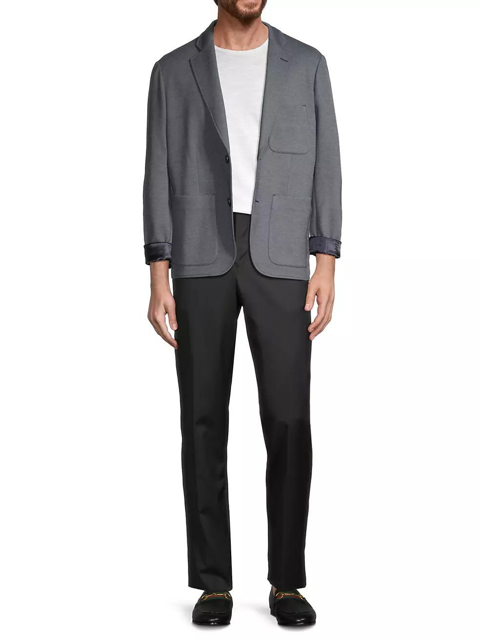 Cotton-Blend Two-Button Blazer Product Image