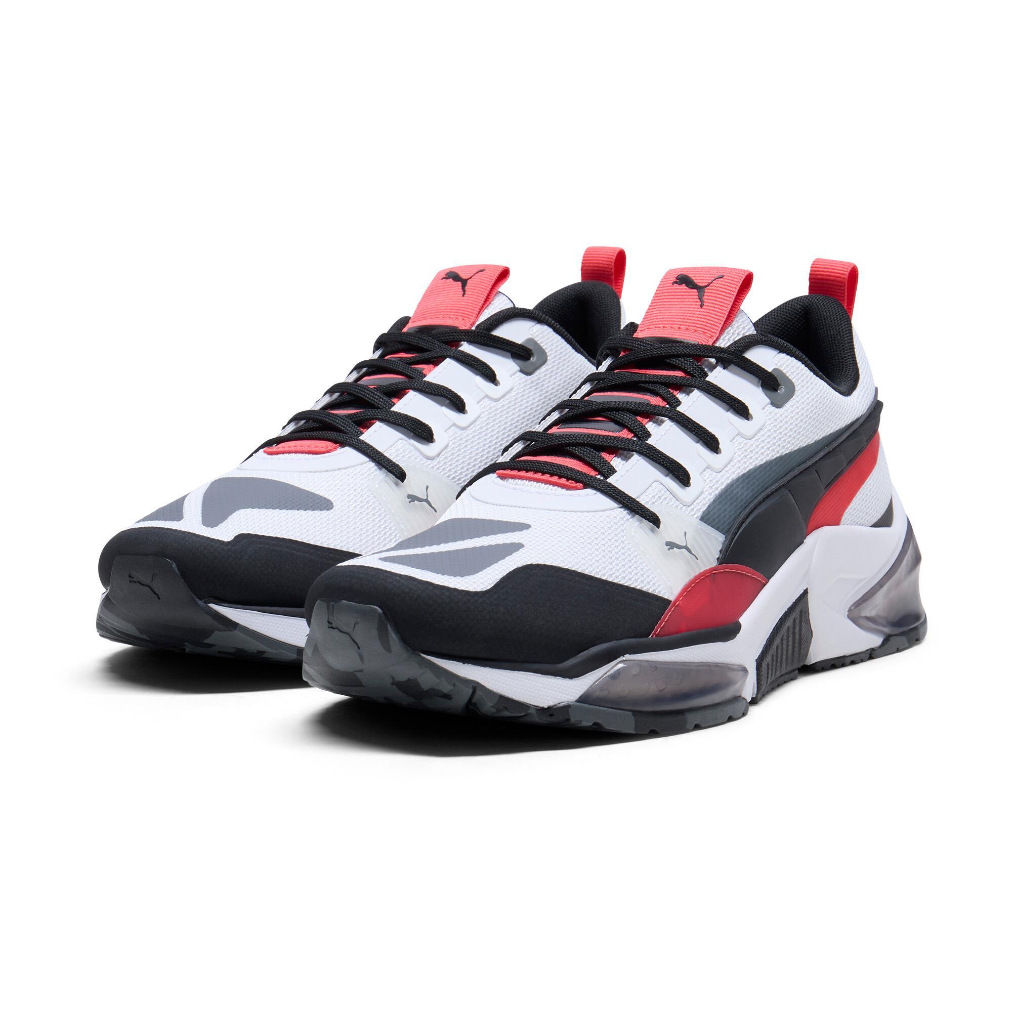 PUMA LQDCELL Optic Evo Men's Sneakers in White/Black/Active Red Product Image