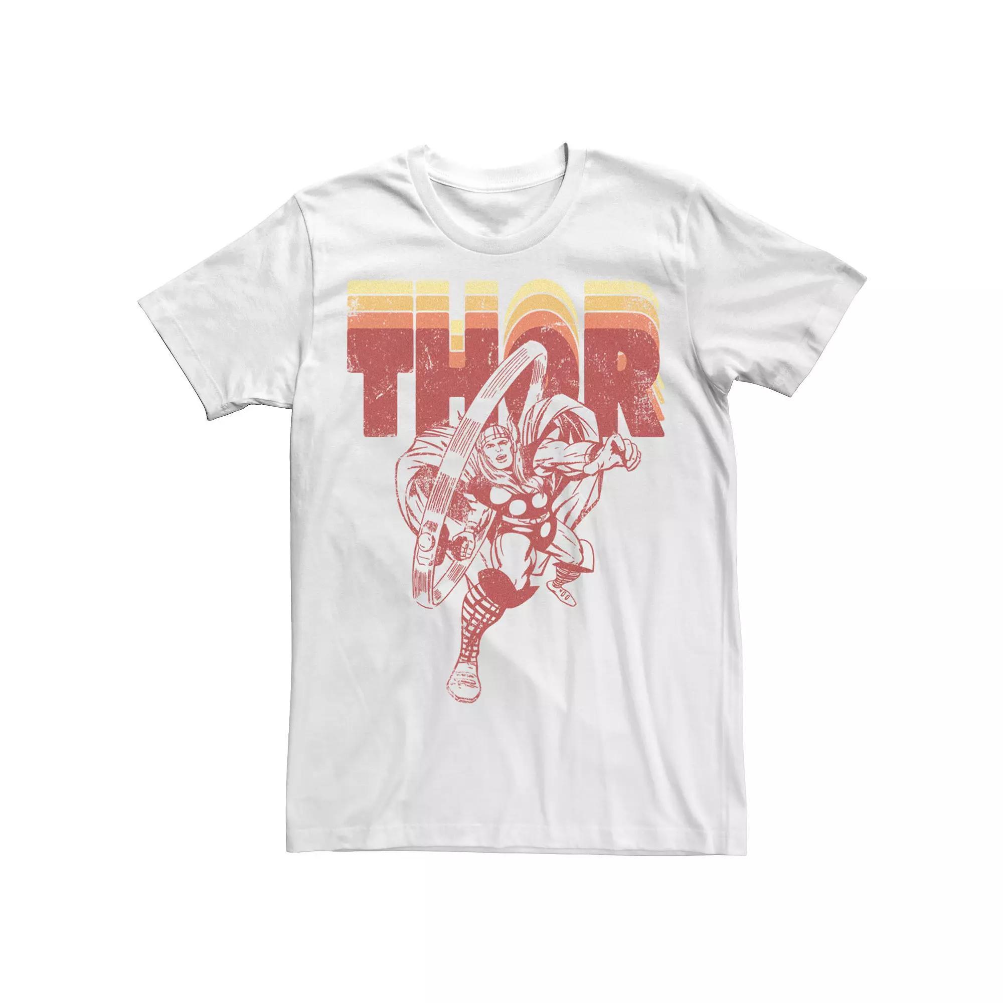 Men's Marvel Avengers Thor Retro Name Stack Portrait Sweatshirt, Size: XXL, White Product Image