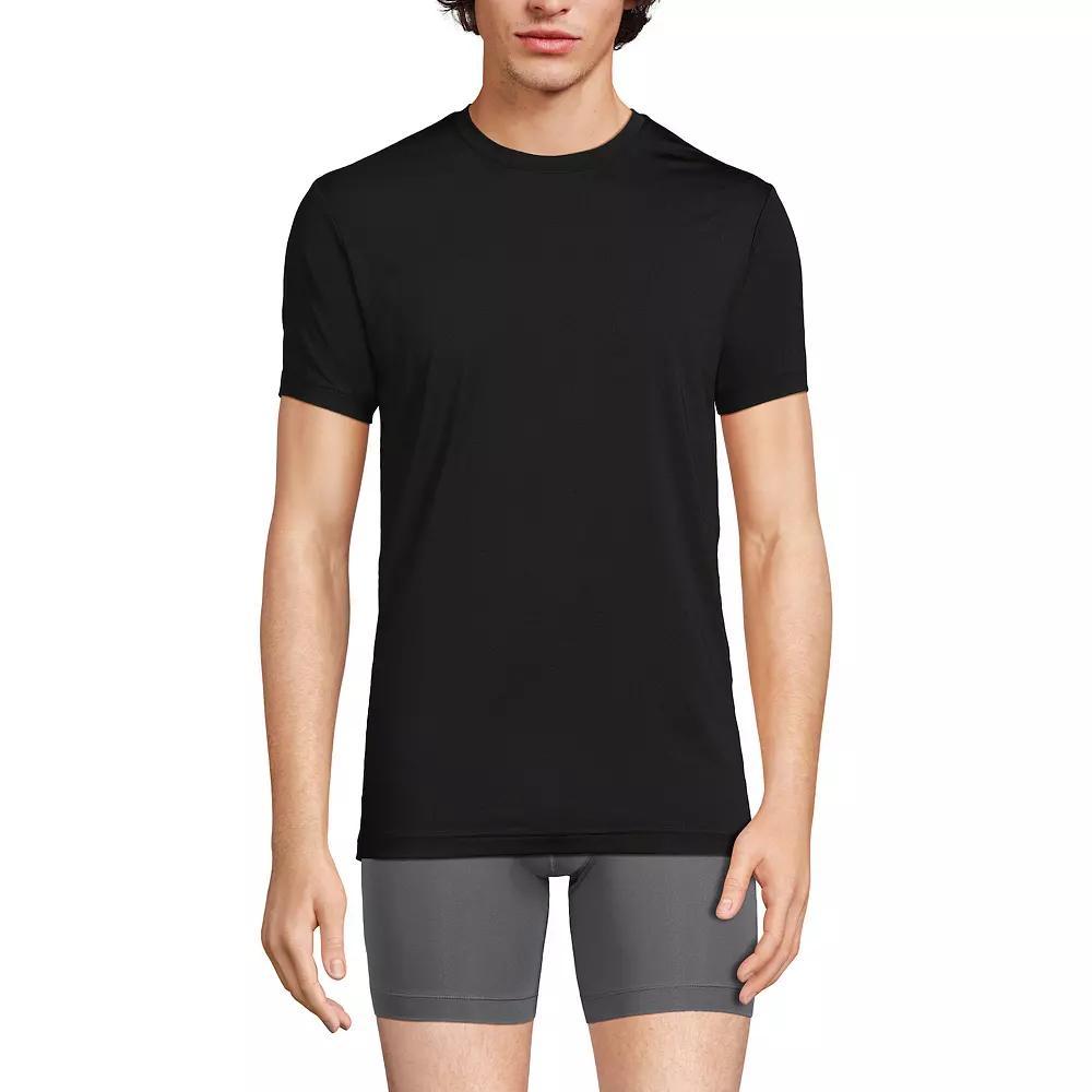 Men's Lands' End Flex Performance Crewneck Undershirt, Size: Small, White Product Image