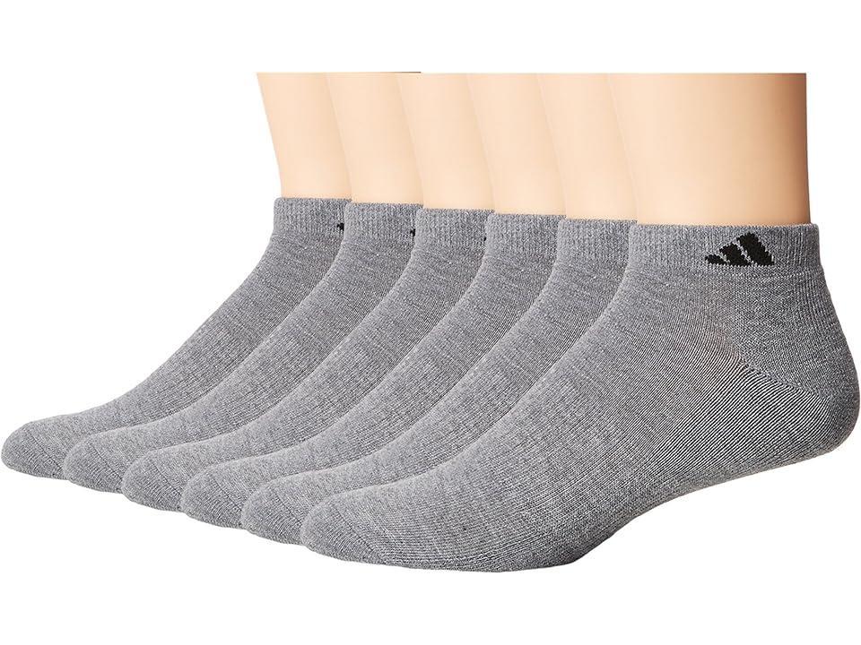 Big & Tall adidas 6-pack Athletic Cushioned Low Cut Socks, Men's, Size: 12-15, White Product Image
