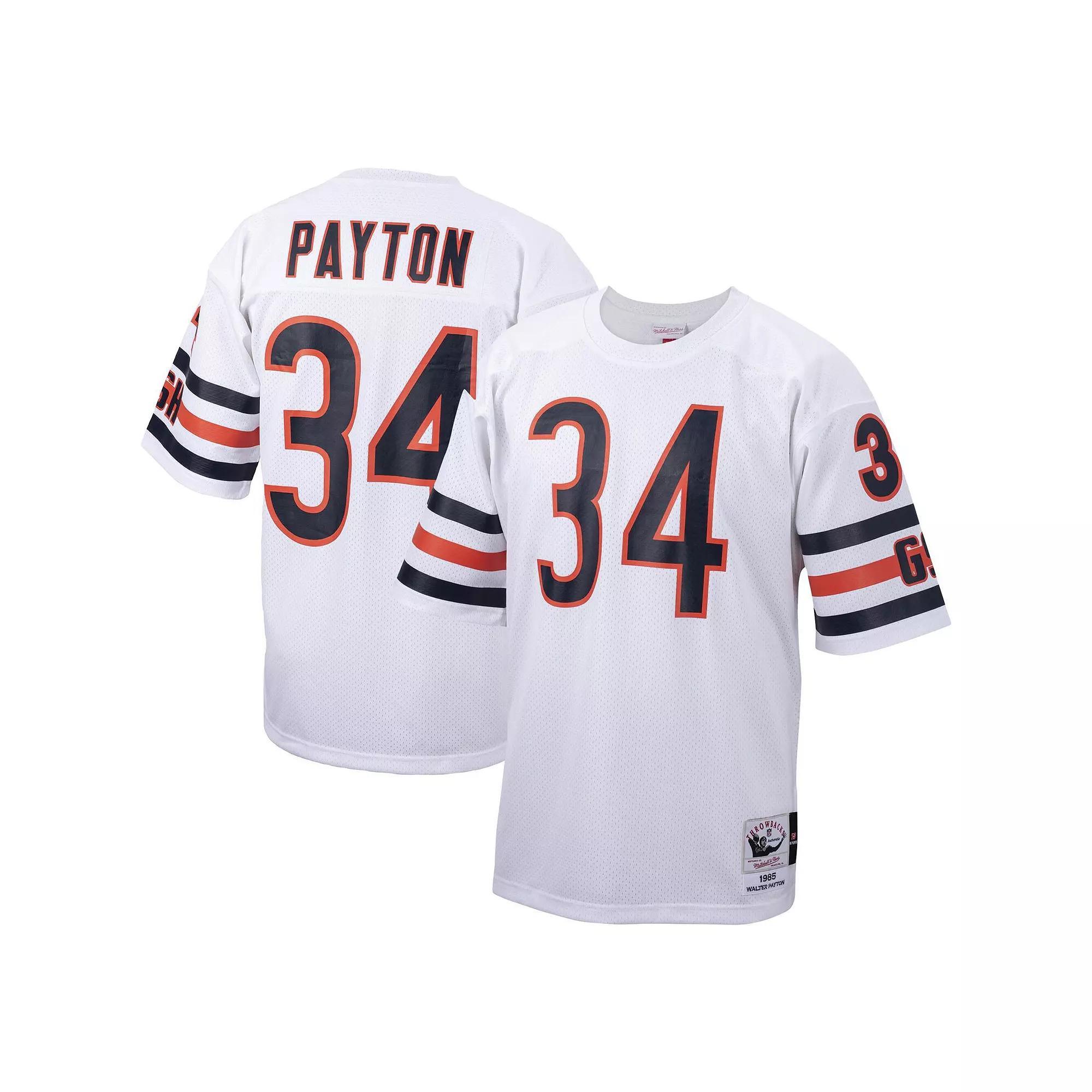 Men's Mitchell & Ness Walter Payton White Chicago Bears Big & Tall 1985 Retired Player Replica Jersey, Size: 5XLT Product Image