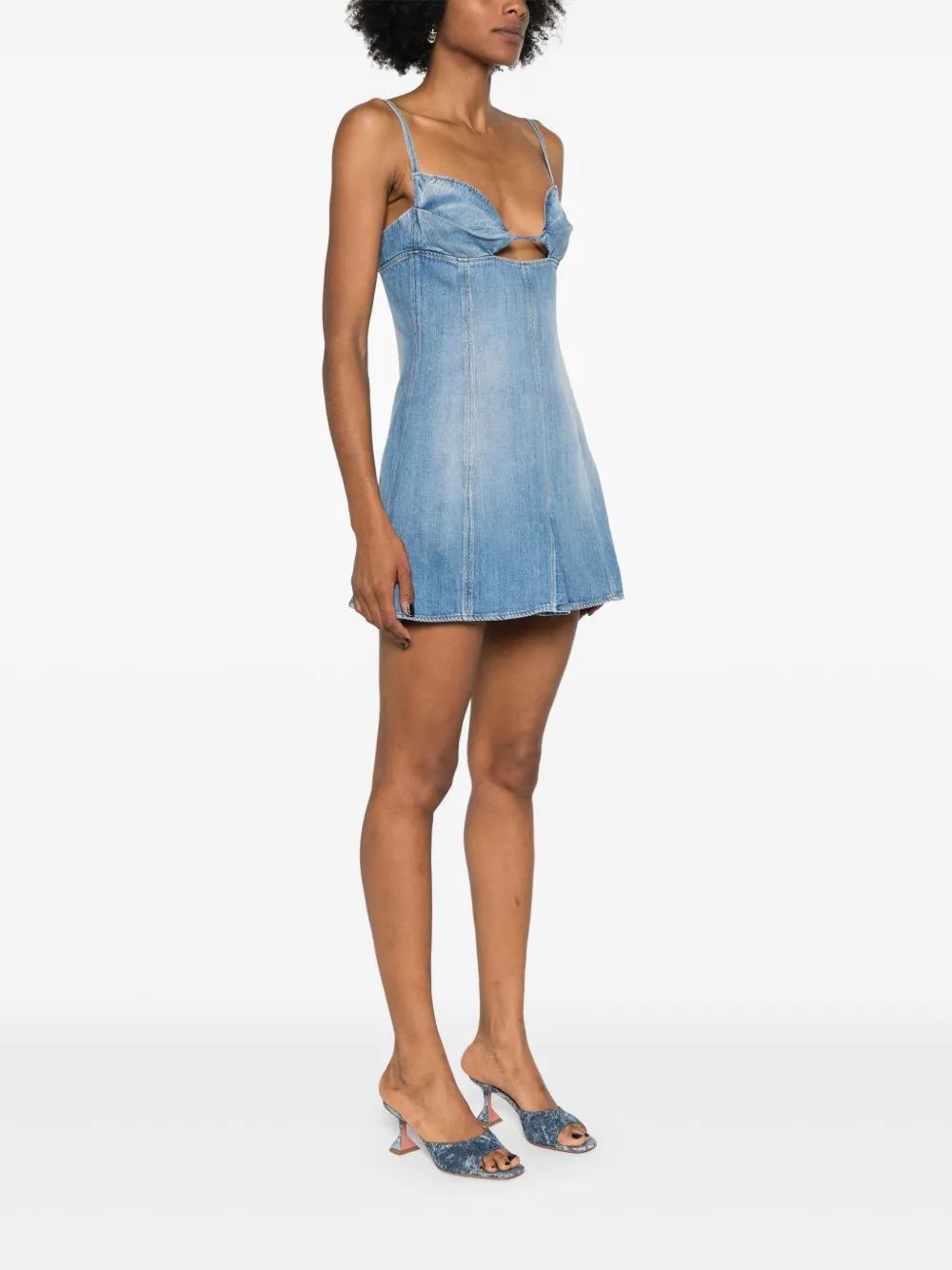 godet-design denim mini dress Product Image