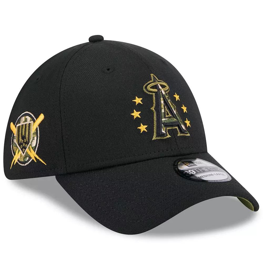 Men's New Era  Black Los Angeles Angels 2024 Armed Forces Day 39THIRTY Flex Hat, Size: Medium/Large Product Image