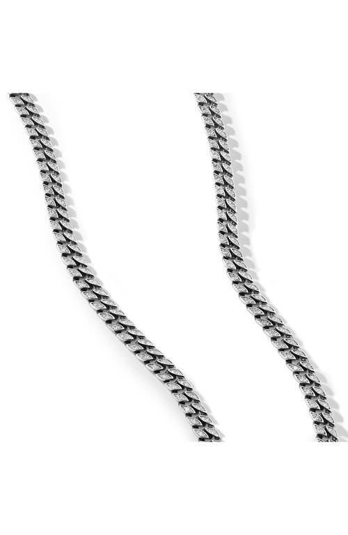Mens Curb Chain Necklace in Sterling Silver, 6MM Product Image