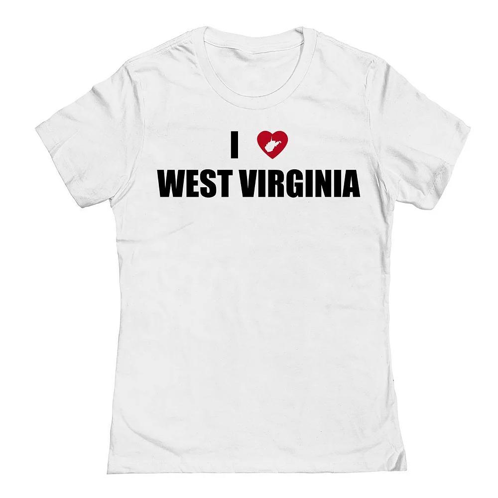 Junior's I Heart West Virginia Graphic Tee, Women's, Size: XL, White Product Image