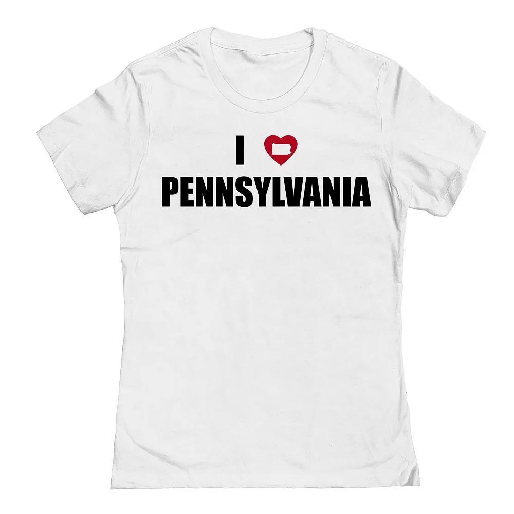 Junior's I Heart Pennsylvania Graphic Tee, Women's, Size: XXL, White Product Image