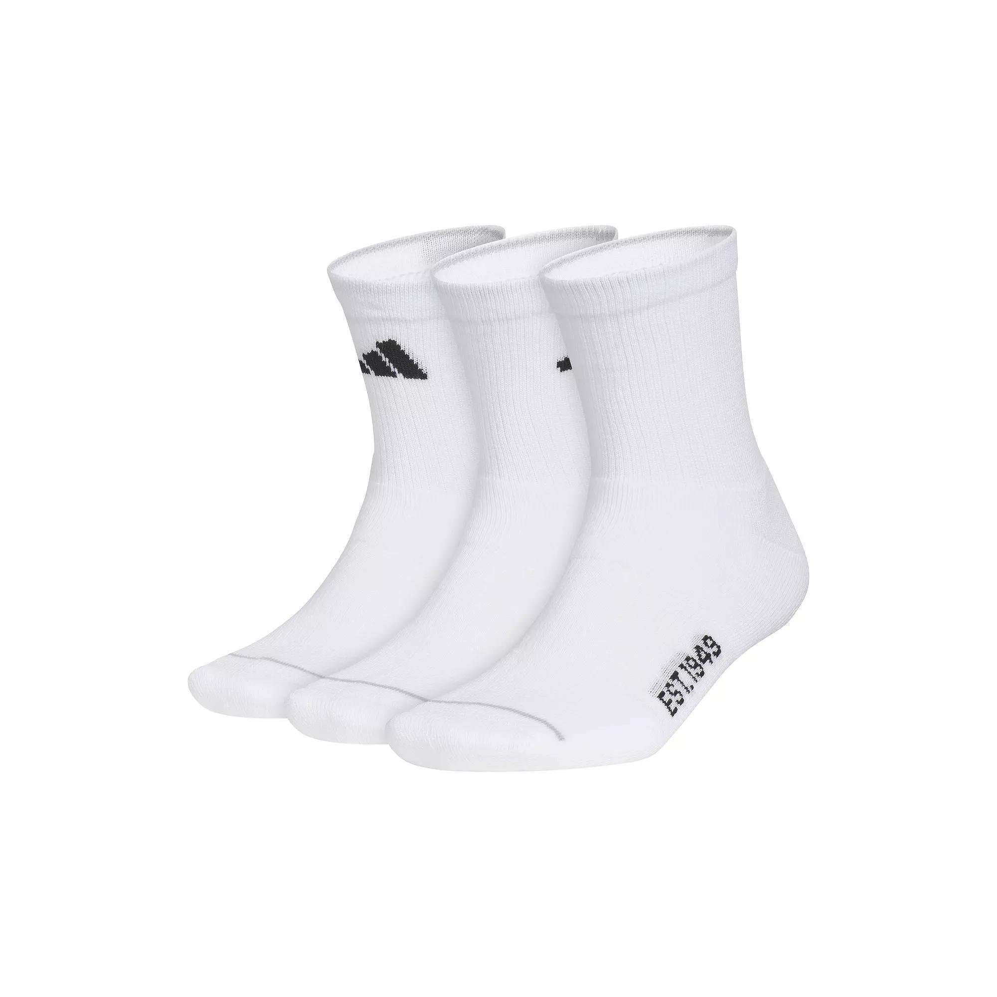Men's adidas 3-Pack Cushioned Sport 2.0 High Quarter Sock, Size: 6-12, White Black Product Image