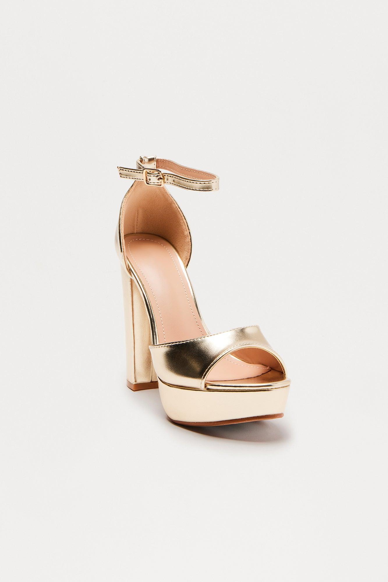 Yula Platform Heels - Gold Product Image
