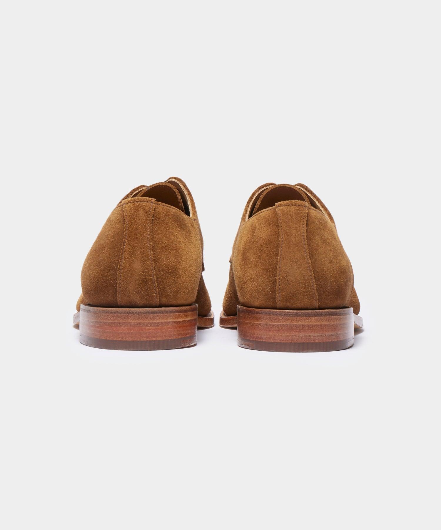 Todd Snyder x Sanders Archie Unconstructed Lace-up Derby in Tobacco Suede Product Image