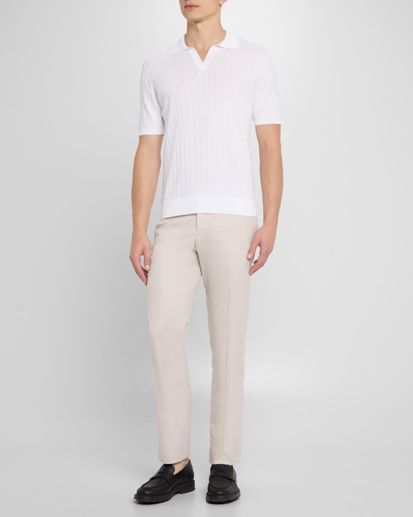 Men's Flat-Front Twill Trousers Product Image
