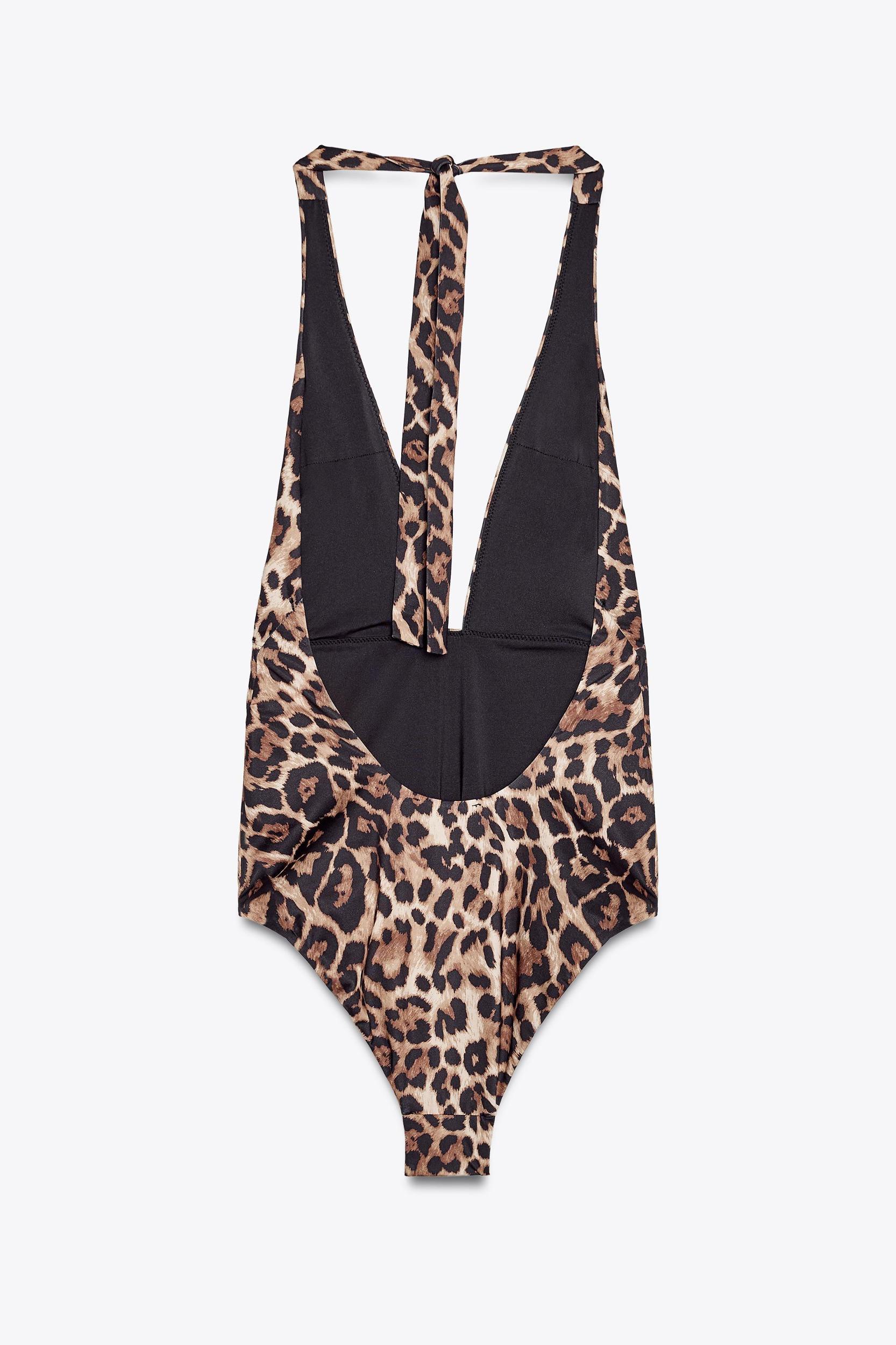 ANIMAL PRINT HALTER SWIMSUIT Product Image