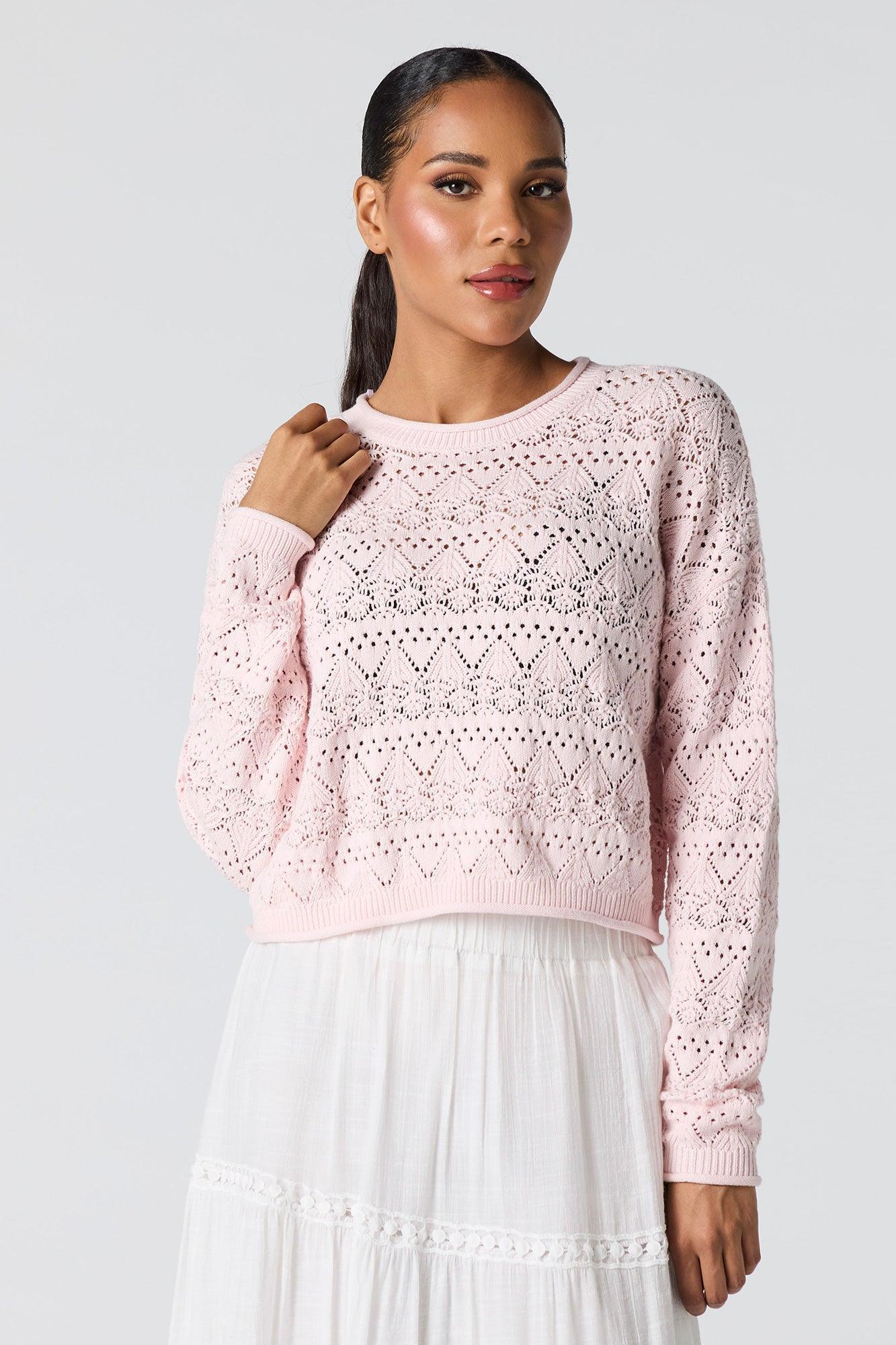 Pointelle Knit Sweater Female Product Image