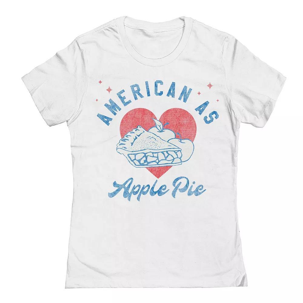 Junior's Grayson Threads by Tai Apparel American As Apple Pie Heart Graphic Tee, Women's, Size: XXL, White Product Image