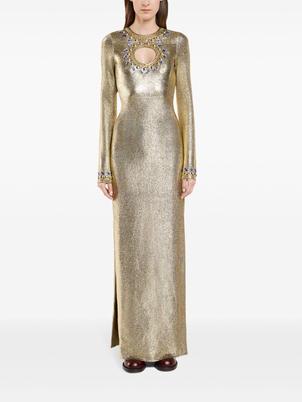 Temporary crystal-embellished maxi dress Product Image