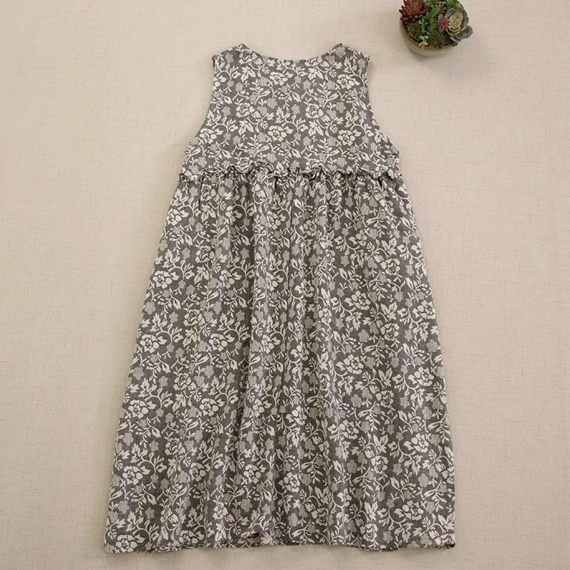 Bow Embroidered Lace Trim Midi Jumper Dress Product Image