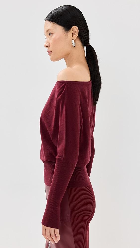 SIMKHAI Lavina Draped Off Shoulder Sweater | Shopbop Product Image