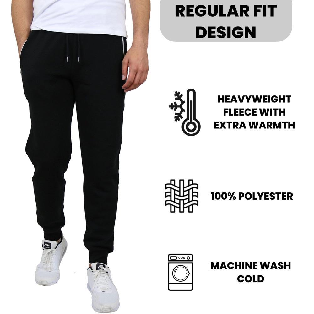Blue Ice Men's  Fleece-Lined Jogger Sweatpants With Zipper Pockets Product Image