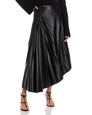 A. l.c. Tracy Asymmetric Pleated Vegan Leather Skirt Product Image