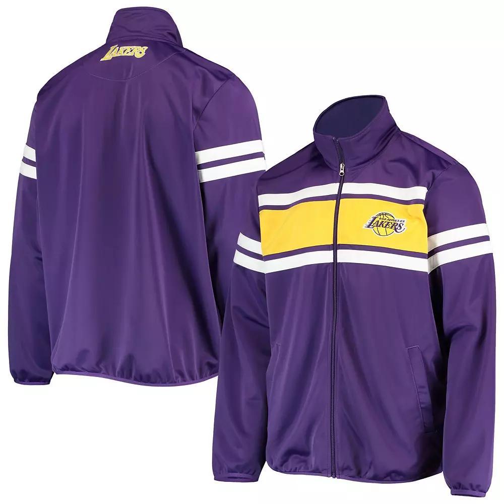 Men's G-III Sports by Carl Banks Purple Los Angeles Lakers Power Pitcher Full-Zip Track Jacket, Size: Medium Product Image